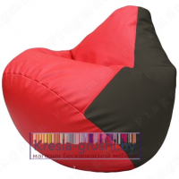 Бескаркасное кресло мешок Груша Г2.3-0916 (красный, чёрный)